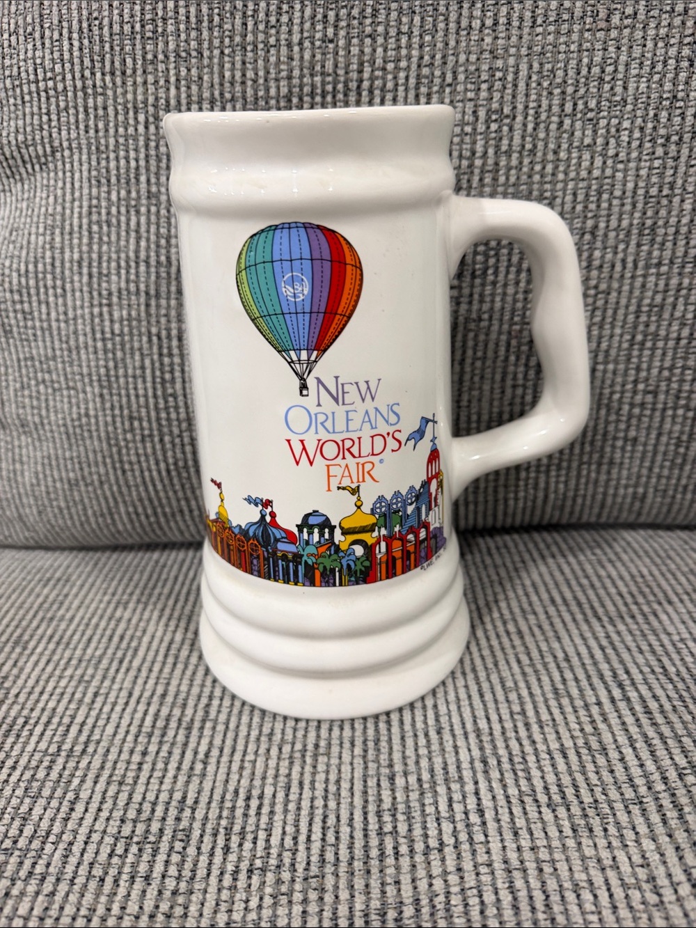 Vintage 1983 New Orleans World's Fair Beer Stein Mug Hot Air Balloon 
Korea
